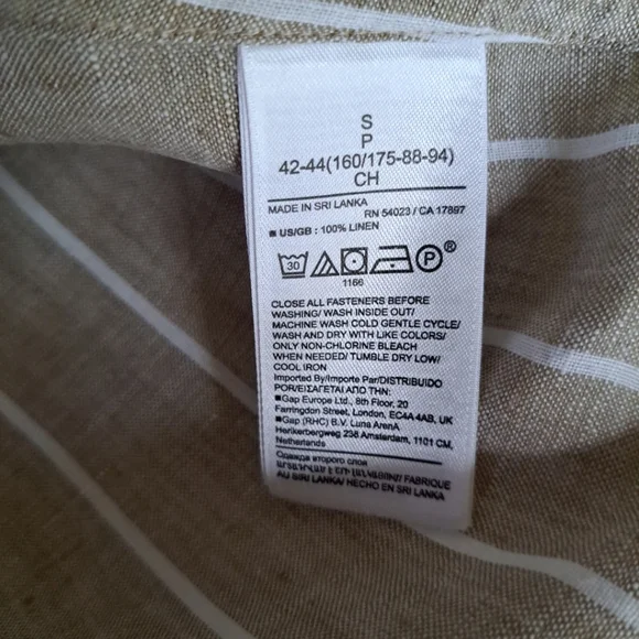 Banana Republic The Boxy Cropped Linen Shirt Skimmer Blouse Size S Tan Beige EUC - Picture 9 of 9